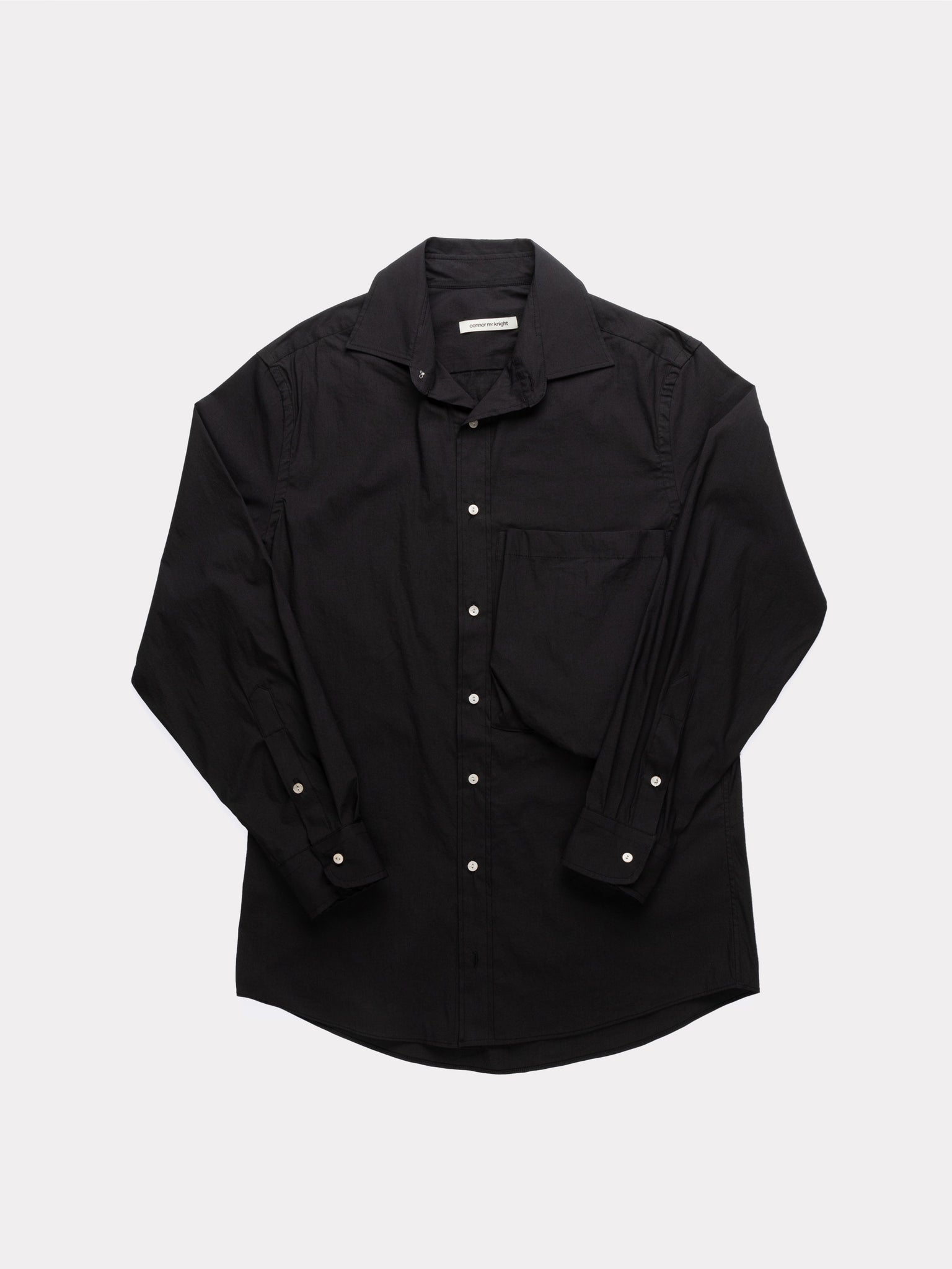 big pocket dress shirt - black