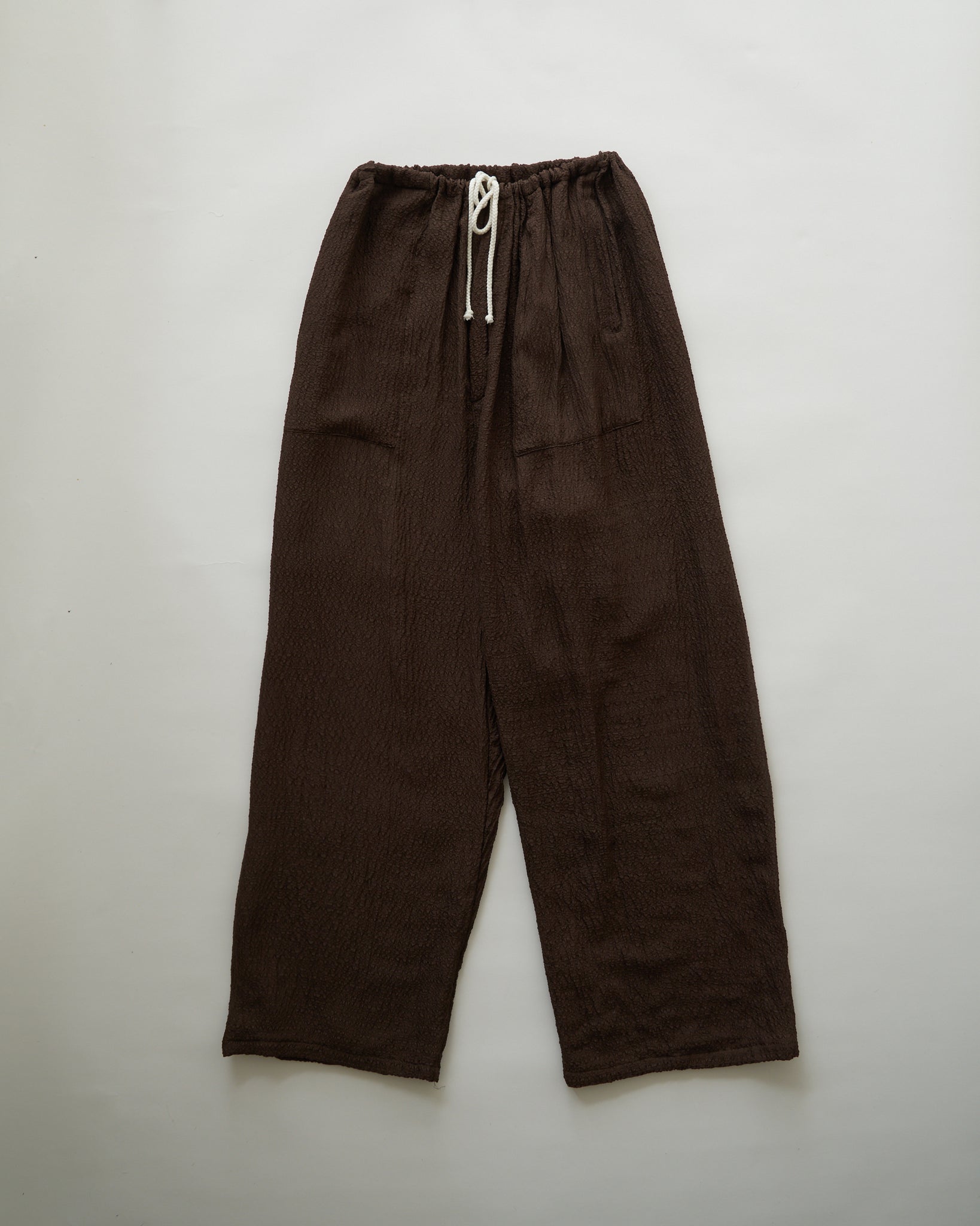 crinkle pajama pant - brown