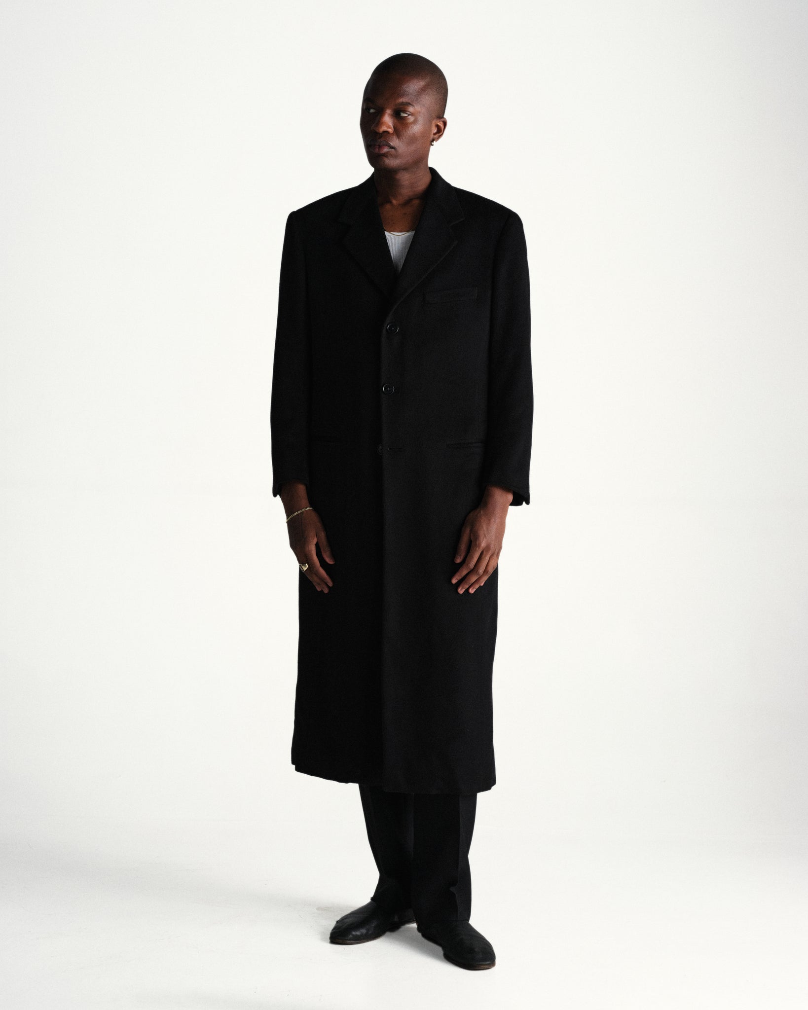 structured over coat - black