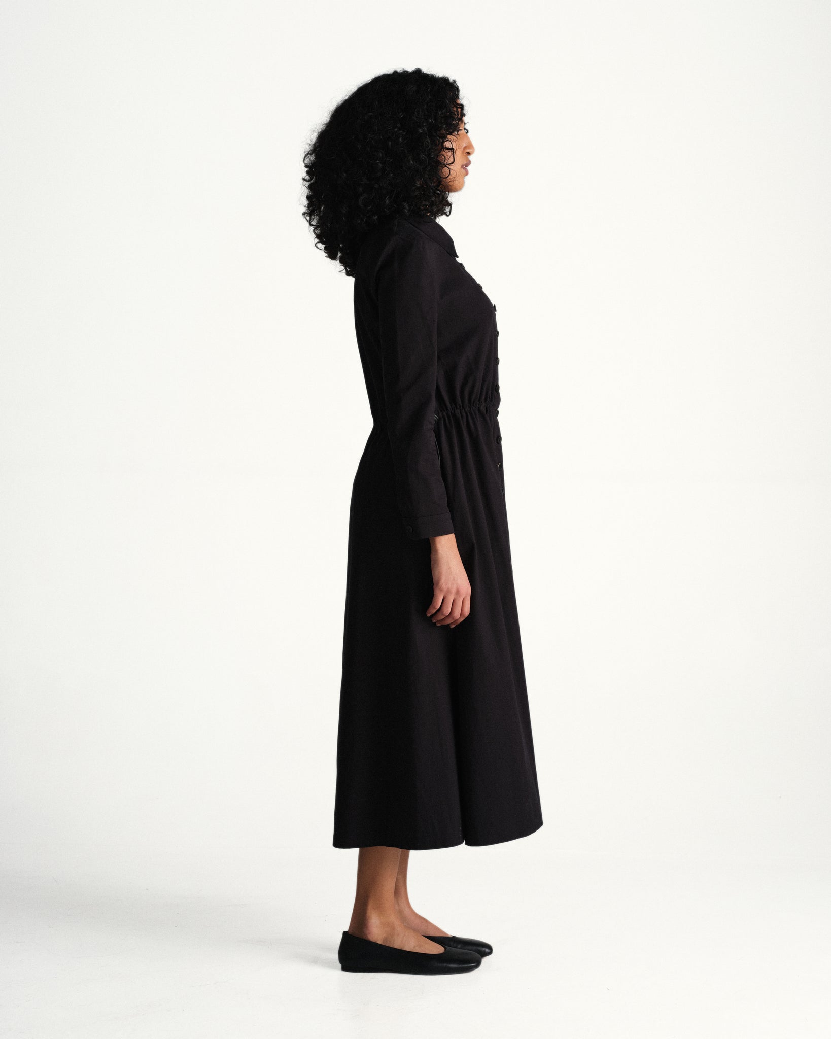 trench dress - black