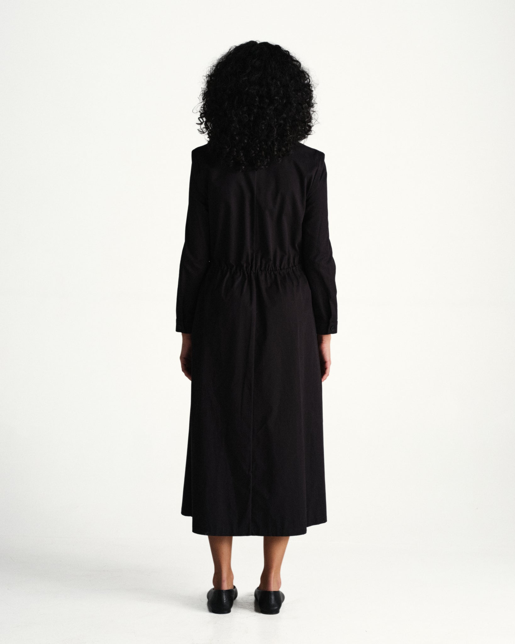 trench dress - black