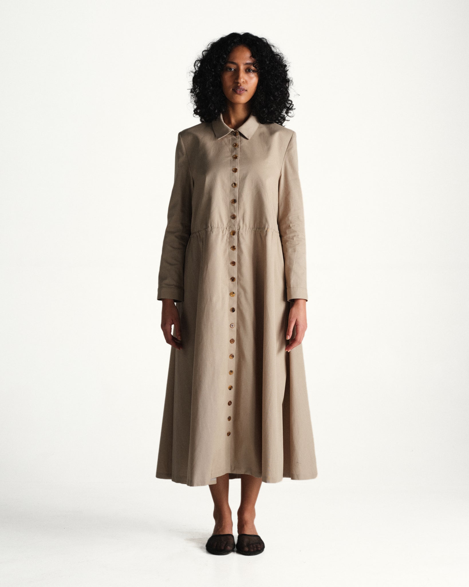 trench dress - tan