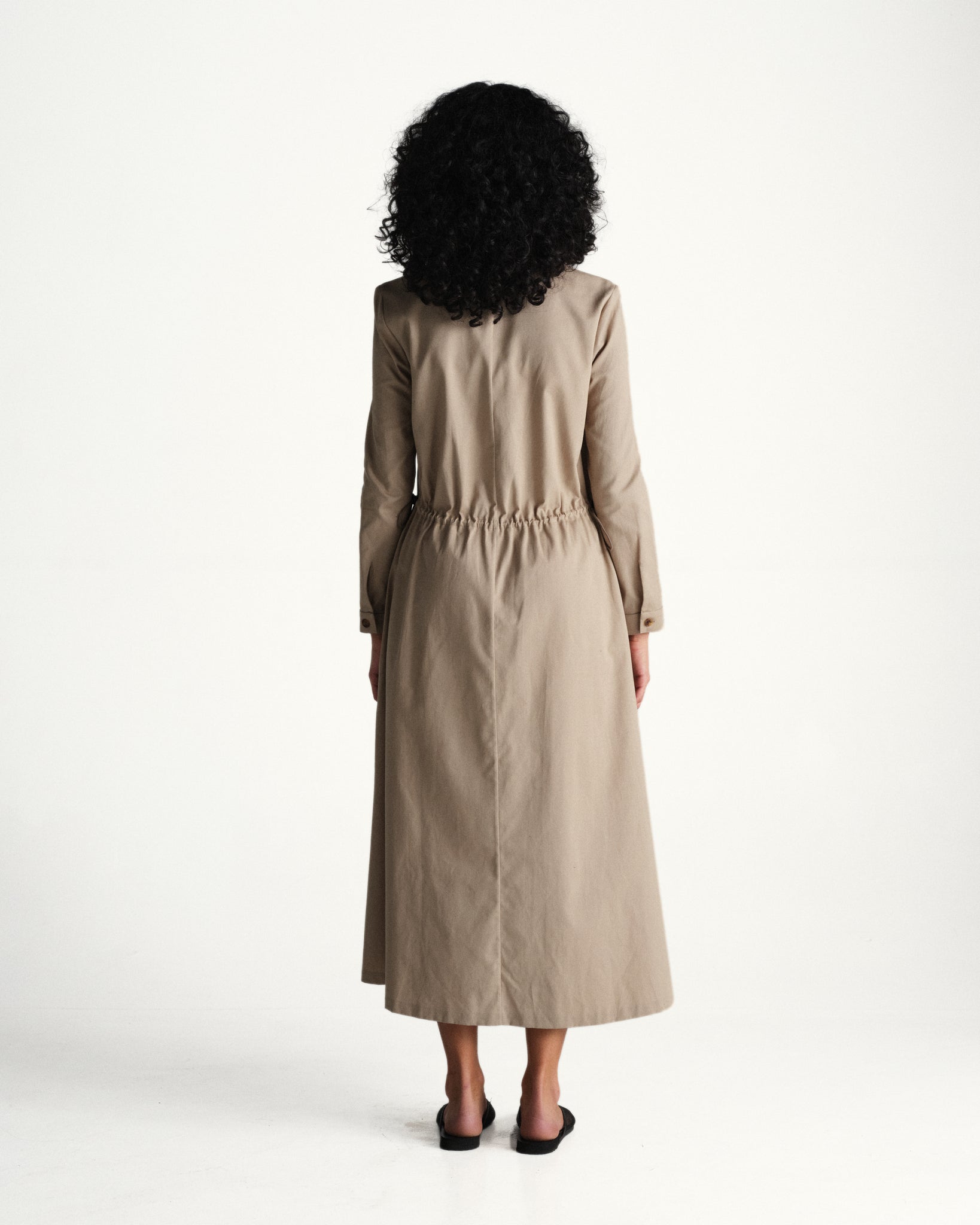 trench dress - tan