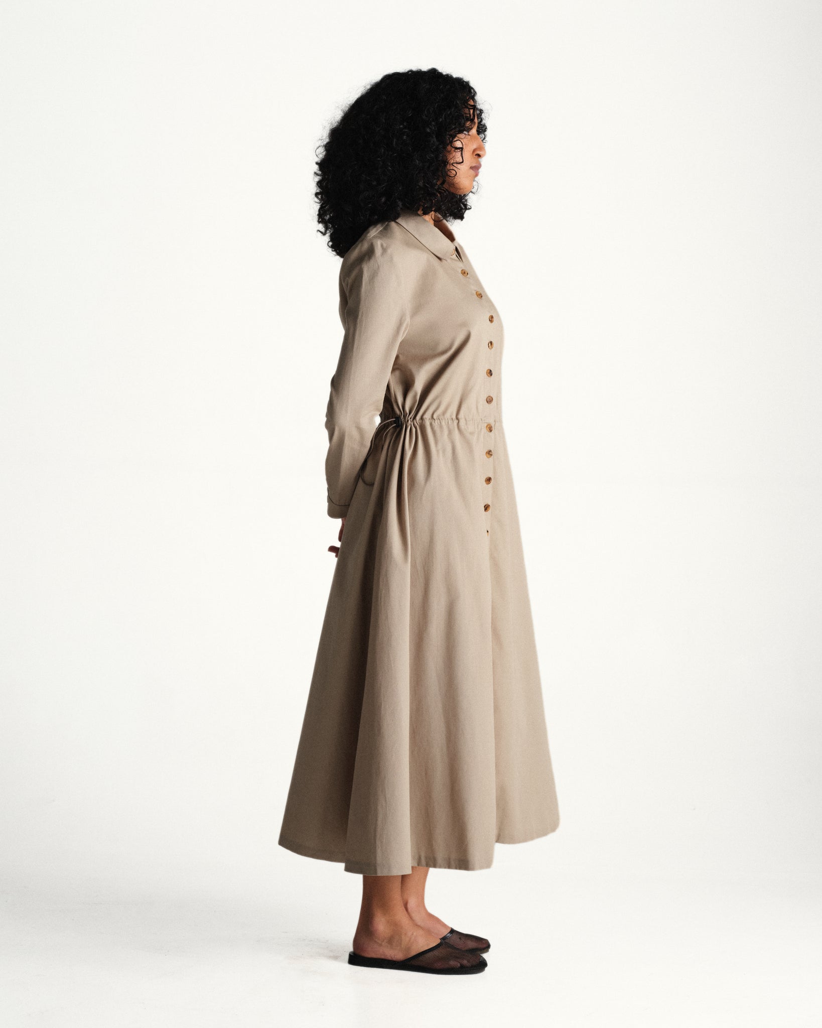 trench dress - tan