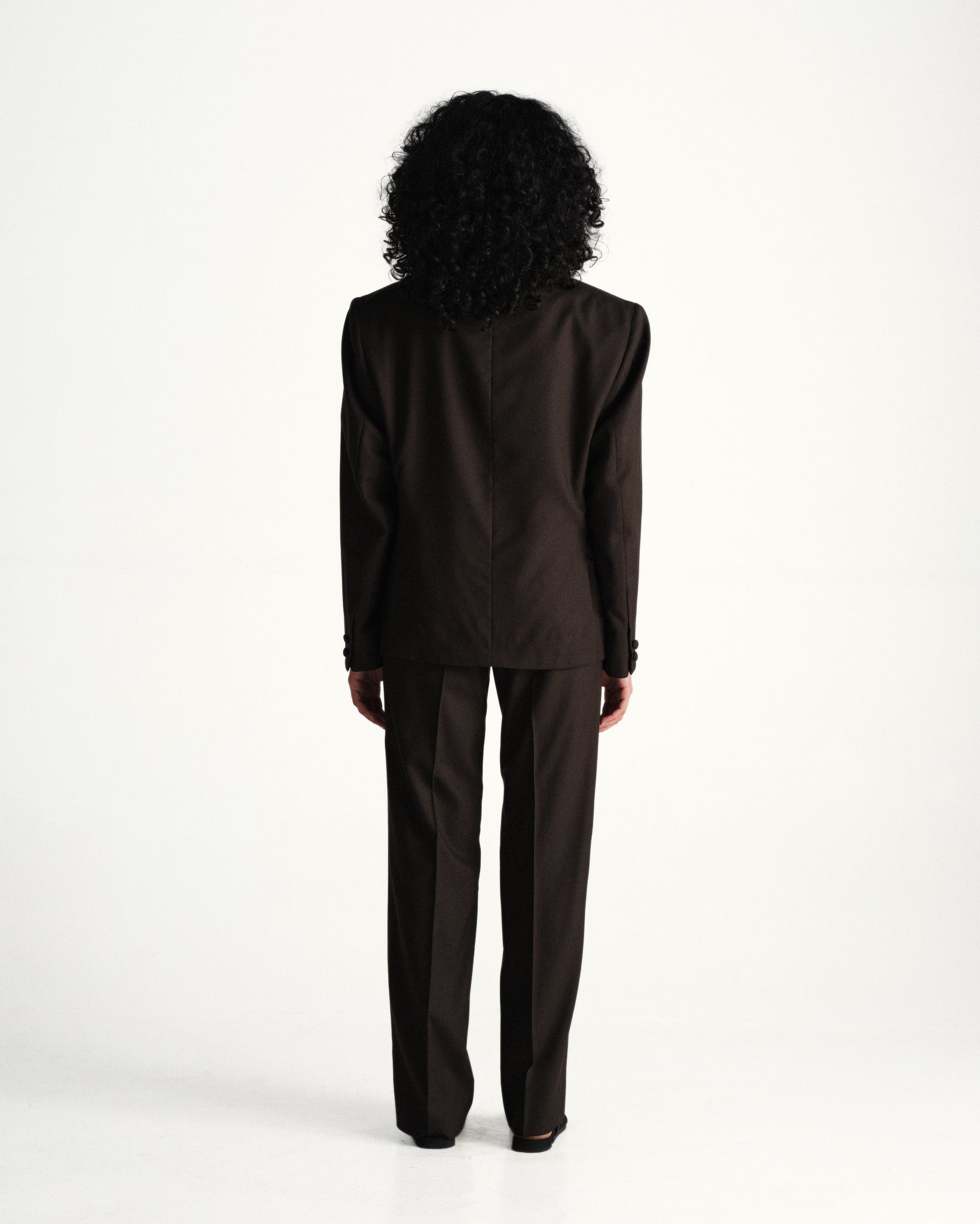 flat front suiting trousers - brown