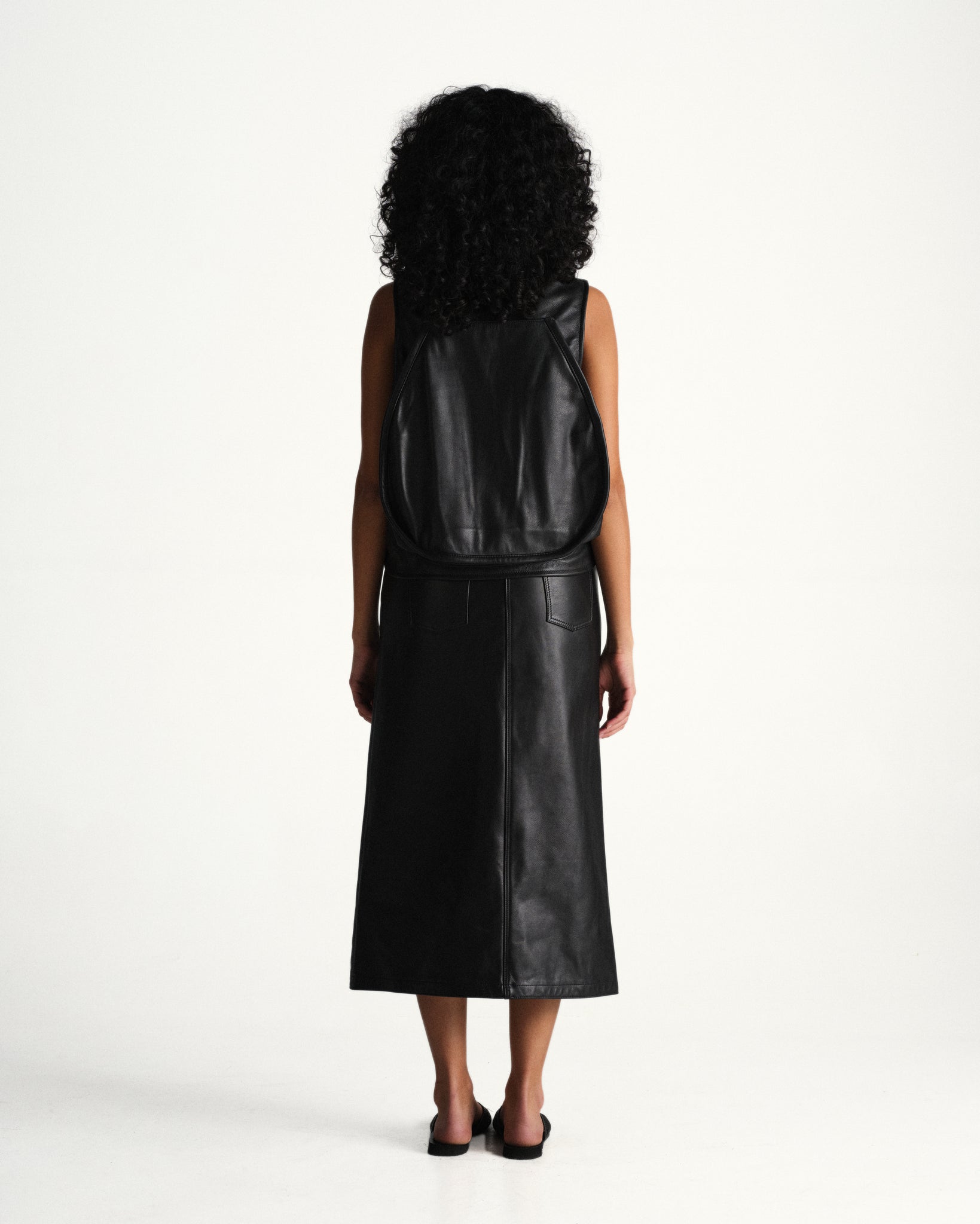 leather skirt - black
