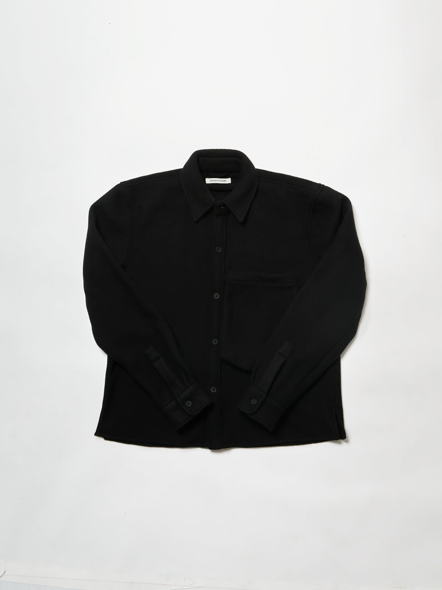 polar fleece big pocket shirt - black