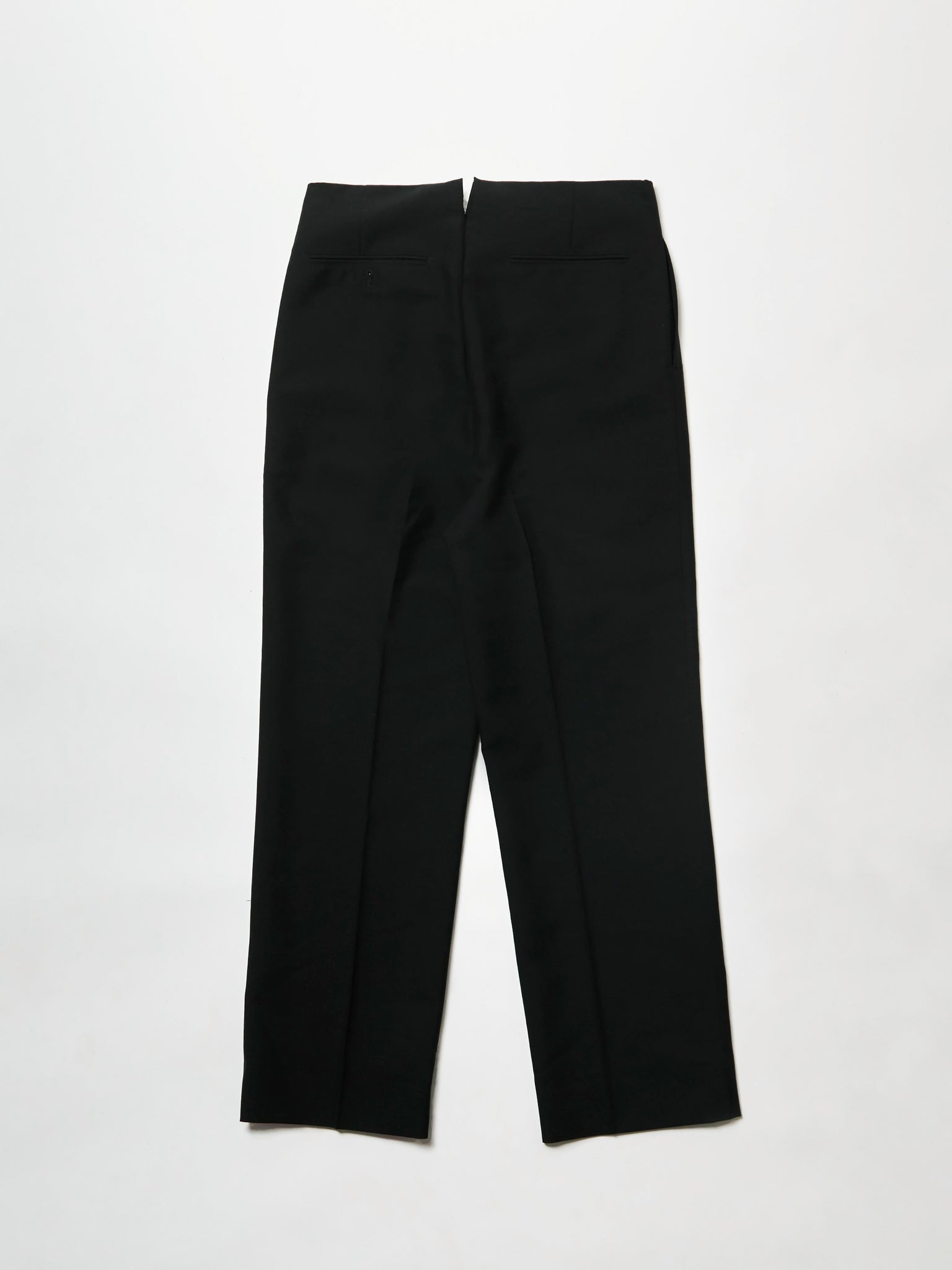 black flat front suiting trousers