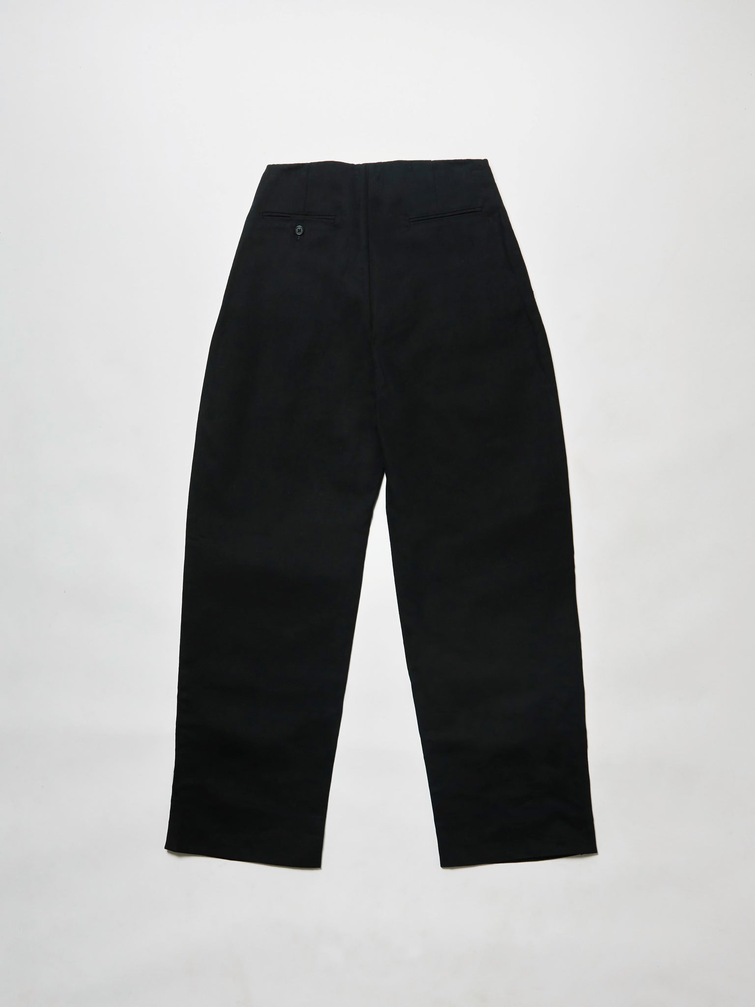 a pleated canvas trouser - black