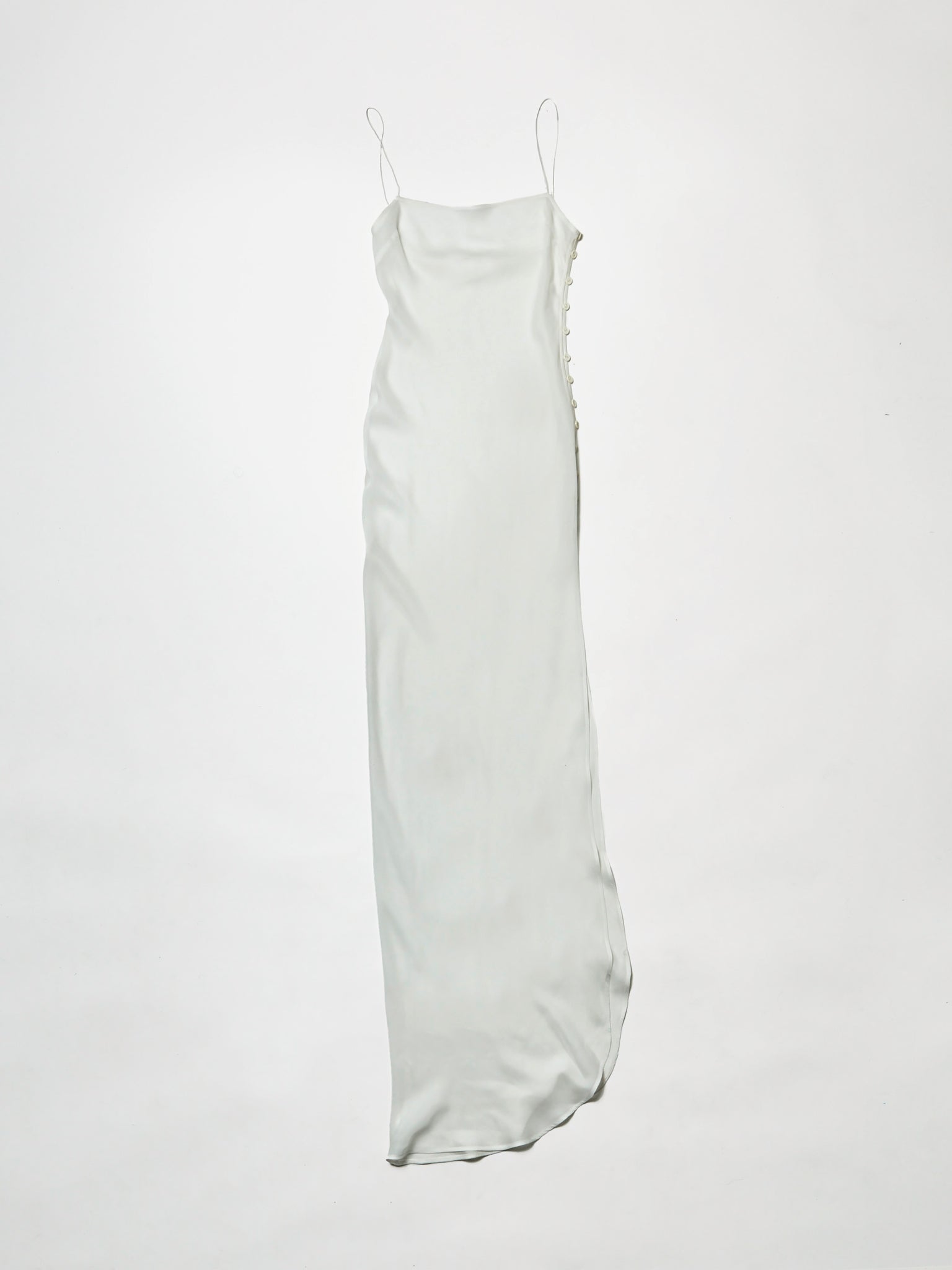 spaghetti strap slip gown - white