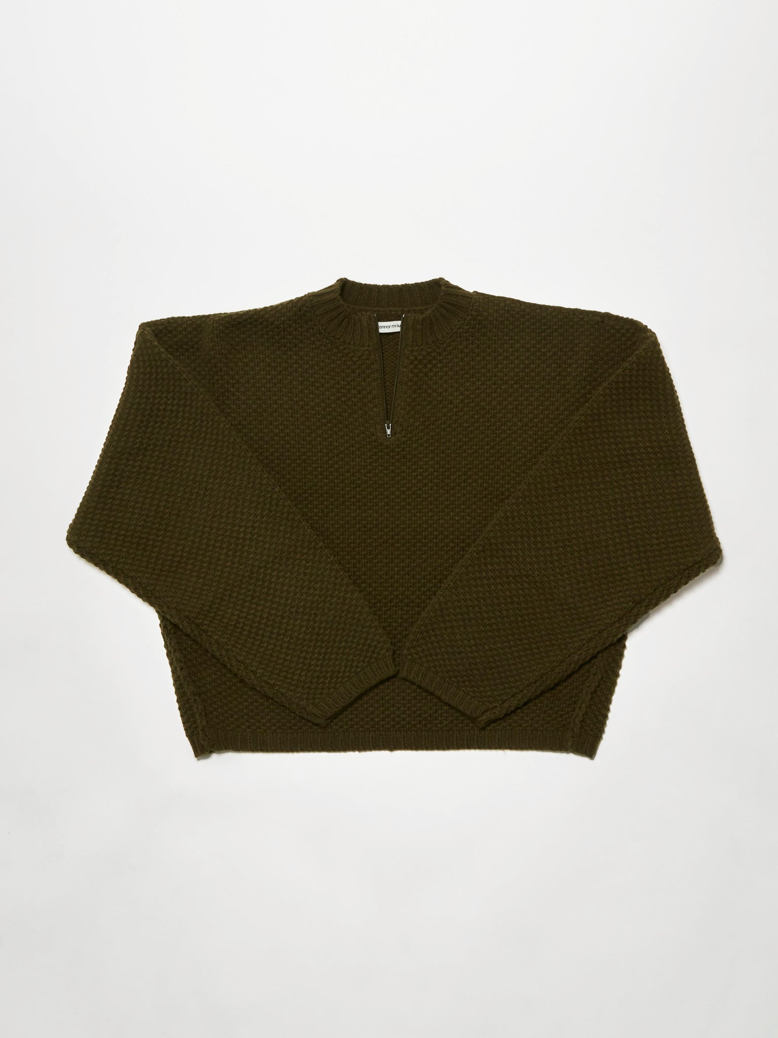 quarter zip pullover knit - olive