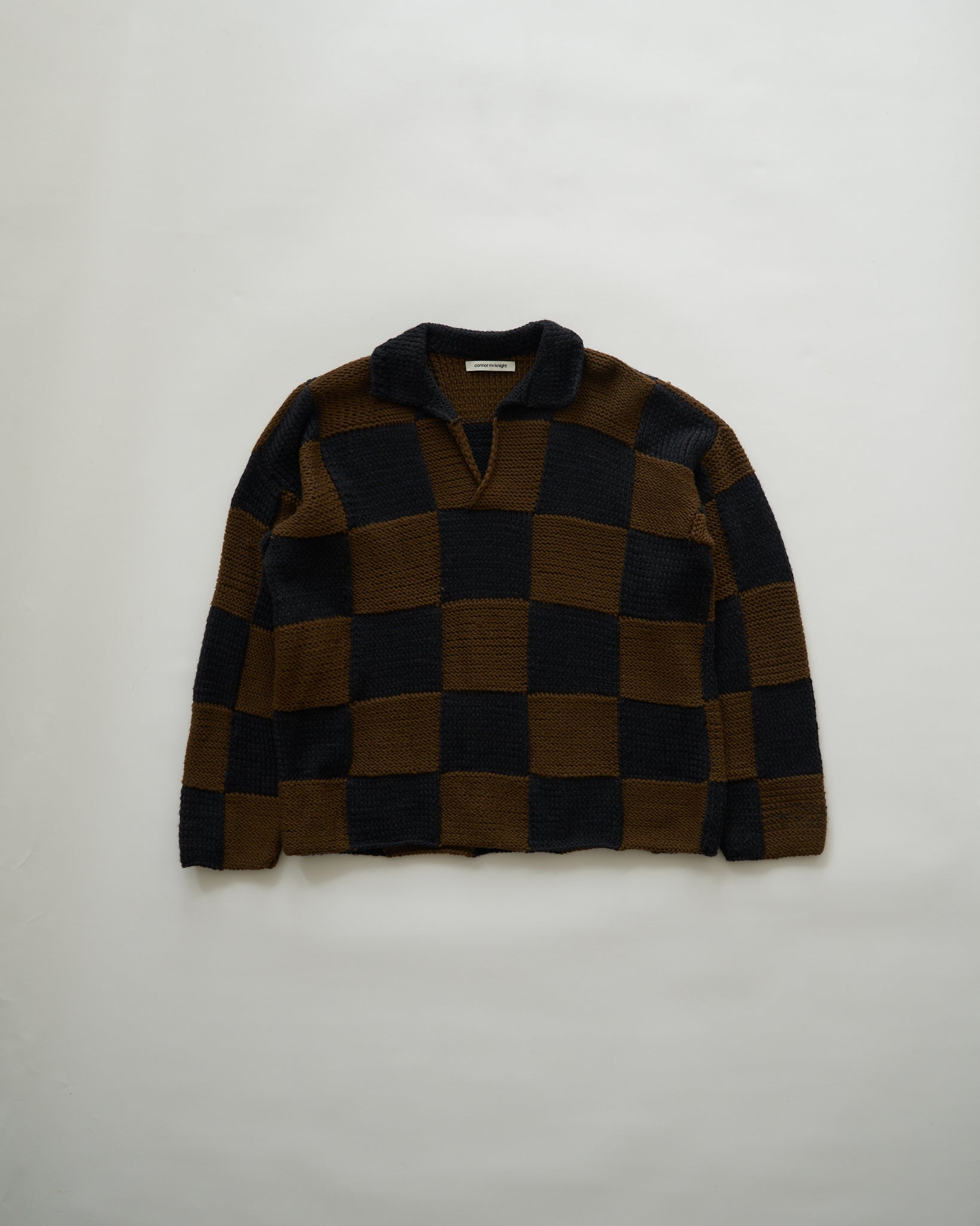 tile knit rugby pullover
