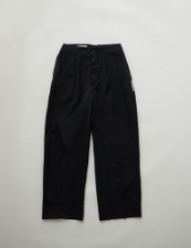 a pleated canvas trouser